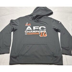 Cinncinnati Bengals Nike Hoodie Mens L Sweatshirt AFC Champions LVI Super Bowl